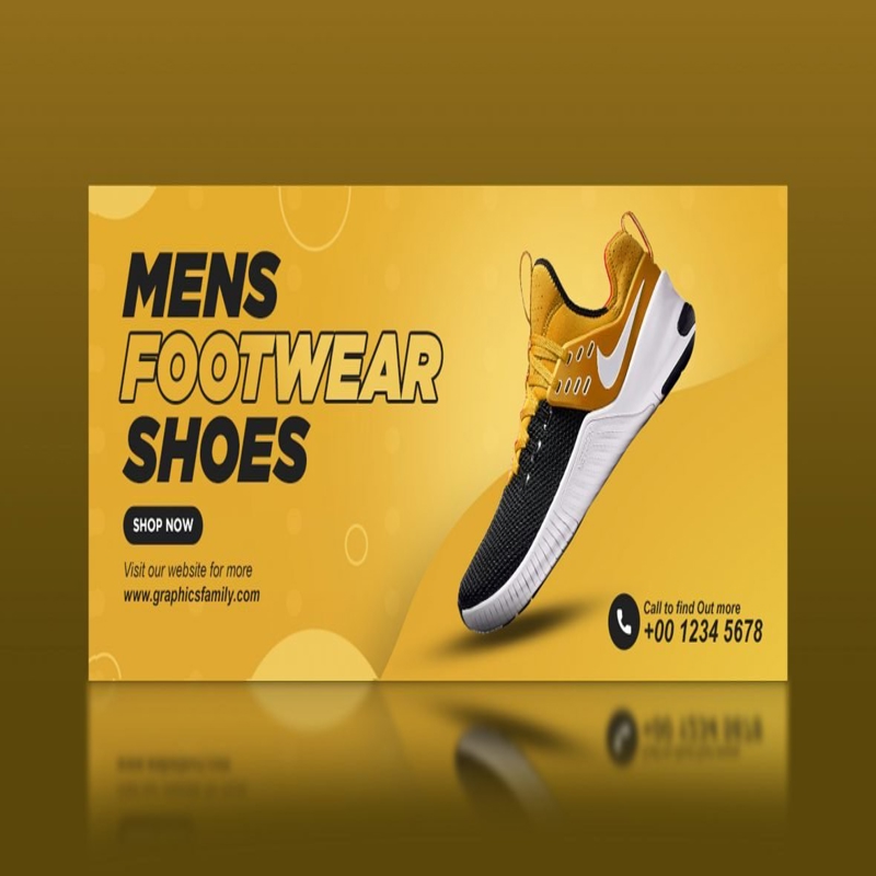 فایل طراحی بنر کفش فروشگاه اینترنتی حرفه ای - Professional E-Commerce Shoes Banner Design