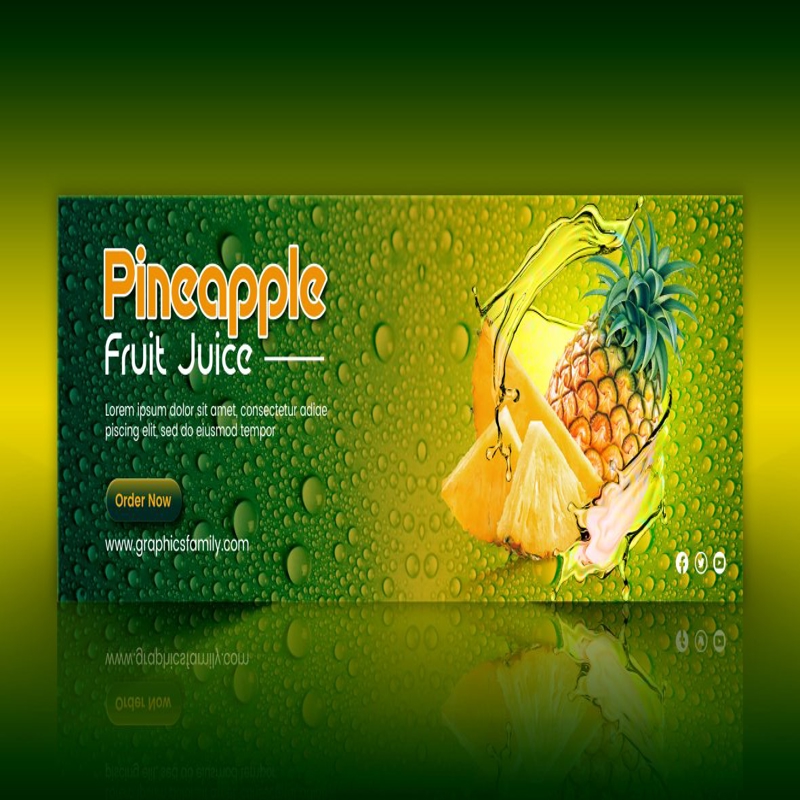 فایل طراحی بنر حرفه ای آبمیوه - Professional Fruit Juice Banner Design