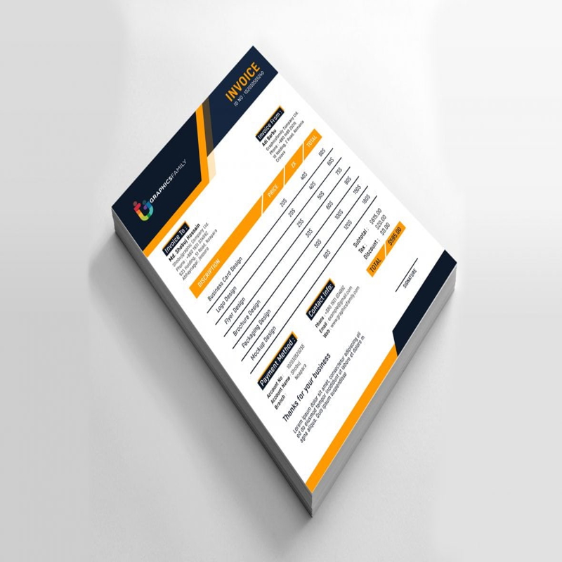 فایل طراحی فاکتور حرفه ای - Professional Invoice Design
