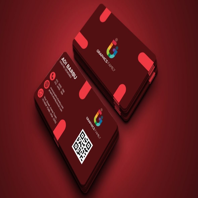 فایل طراحی کارت ویزیت حرفه ای قرمز - Professional Red Business Card Design