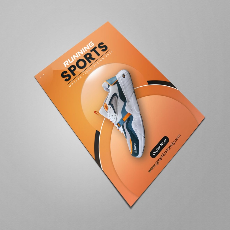 فایل طراحی بروشور کفش‌های حرفه‌ای A4 - Professional Shoes A4 Flyer Design