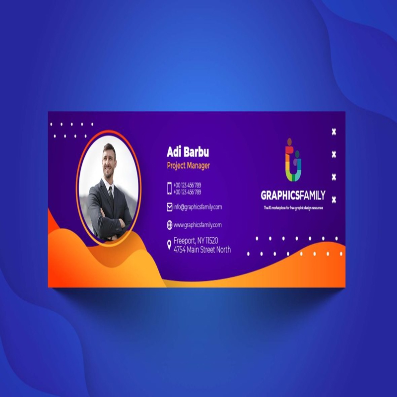 فایل الگوی طراحی امضای ایمیل مدیر پروژه - Project Manager Email Signature Design Template