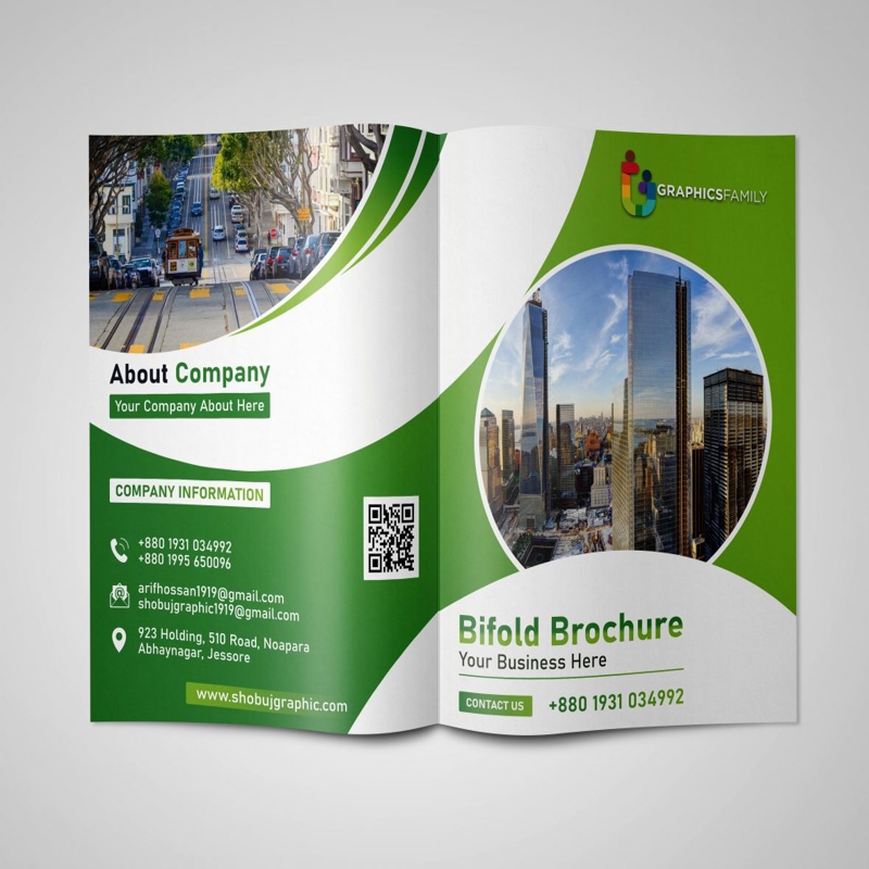 فایل قالب بروشور خلاقانه دو لت PSD - PSD Creative Bi-Fold Brochure Template