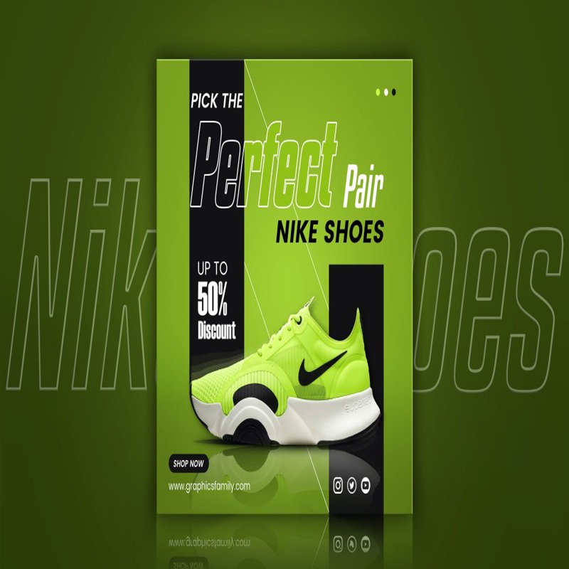 فایل قالب بنر پست اینستاگرام شبکه اجتماعی کفش PSD - PSD Shoes social media Instagram post banner template