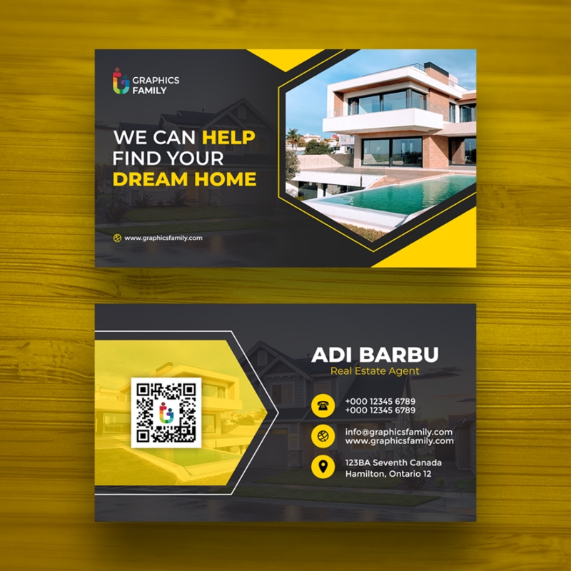 فایل طرح کارت ویزیت نماینده شرکت املاک و مستغلات - Real Estate Company Agent Business Card Design Template