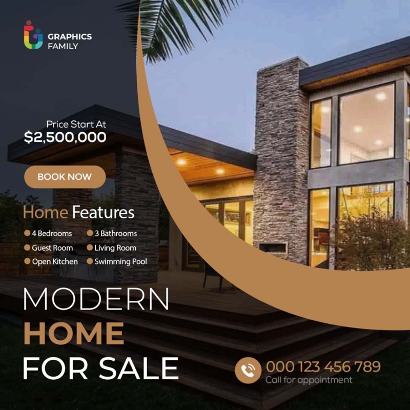 فایل طراحی پست اینستاگرام املاک و مستغلات - Real Estate Instagram Post Design