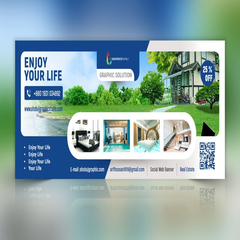فایل طرح بنر وب سایت املاک و مستغلات PSD - Real Estate Web Banner Design PSD
