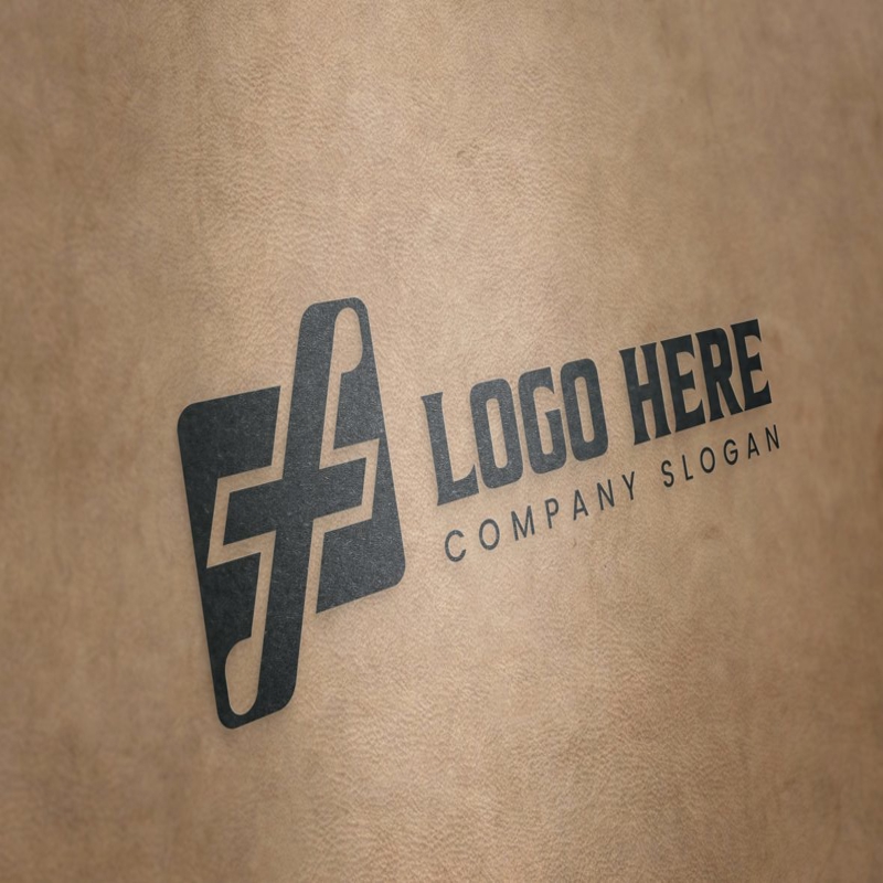 فایل موکاپ لوگو با بافت کاغذ واقعی - Real Paper Texture Logo Mockup