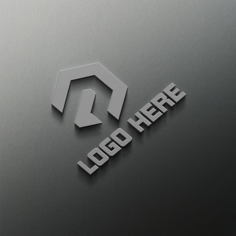 فایل موکاپ لوگوی فلزی سه بعدی واقع‌گرایانه با بافت فلزی - Realistic 3D Metal Logo Mockup With Metallic Texture