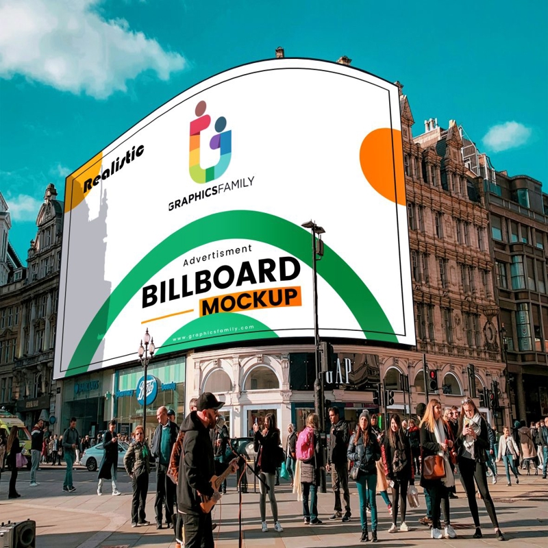 فایل موکاپ بیلبورد تبلیغاتی واقع‌گرایانه - Realistic Billboard Advertising Mockup