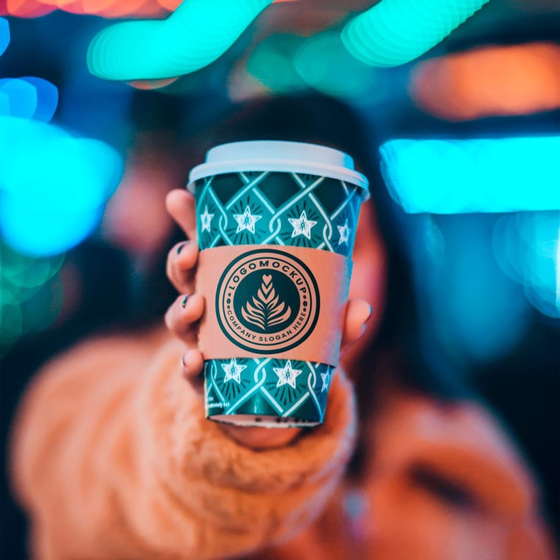 فایل موکاپ فنجان قهوه واقع‌گرایانه - Realistic Coffee Cup Mockup