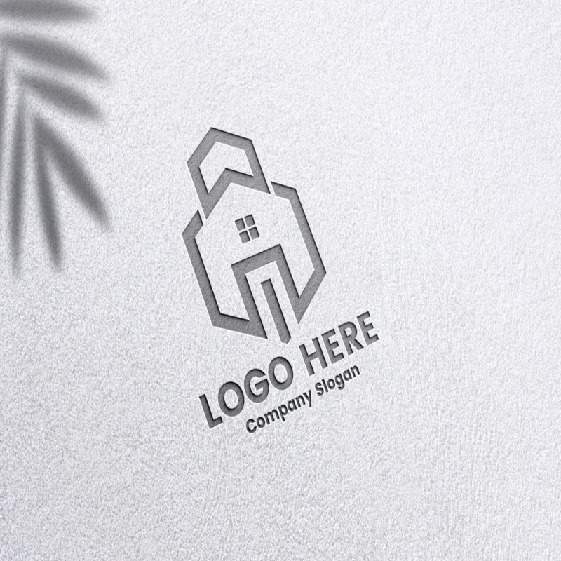 فایل موکاپ لوگو کاغذی برجسته واقع‌گرایانه - Realistic Debossed paper logo mockup
