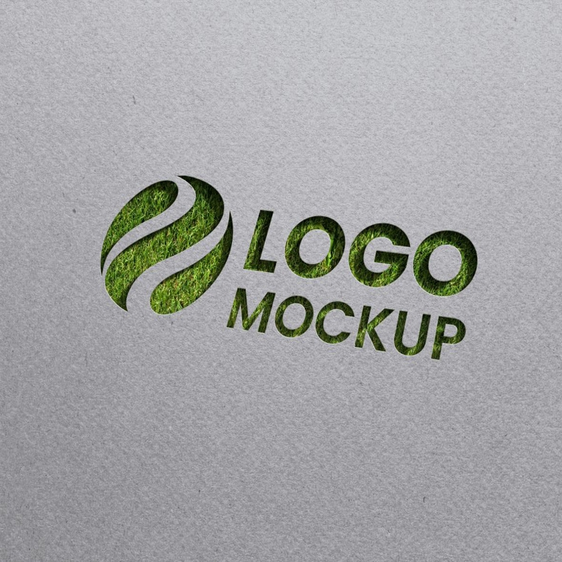 فایل موکاپ لوگو برش کاغذ واقع‌گرایانه - Realistic Paper Cut Logo Mockup
