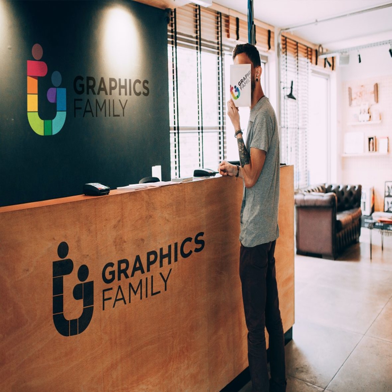 فایل موکاپ لوگو پذیرش - Reception Logo Mockup