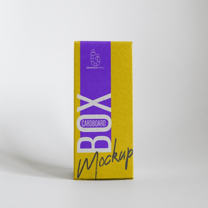 فایل ماکت طراحی جعبه مقوایی مستطیلی - Rectangle Cardboard Box Design Mockup