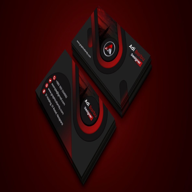 فایل طرح کارت ویزیت آماده چاپ قرمز و مشکی - Red and Black Print Ready Business Card Design