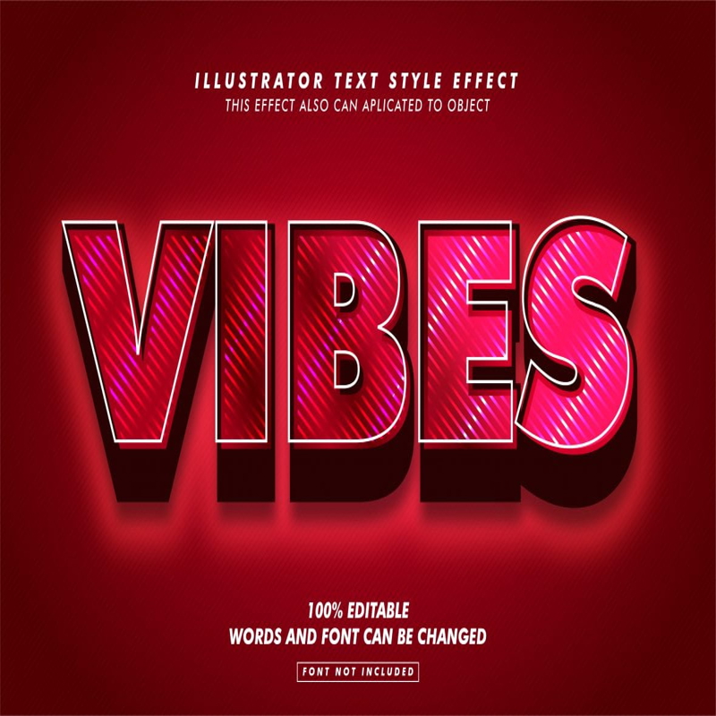 فایل افکت متن با رنگ قرمز - Red Vibes Text Effect