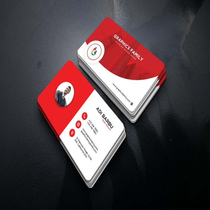فایل طرح کارت ویزیت قرمز - Red visiting card design