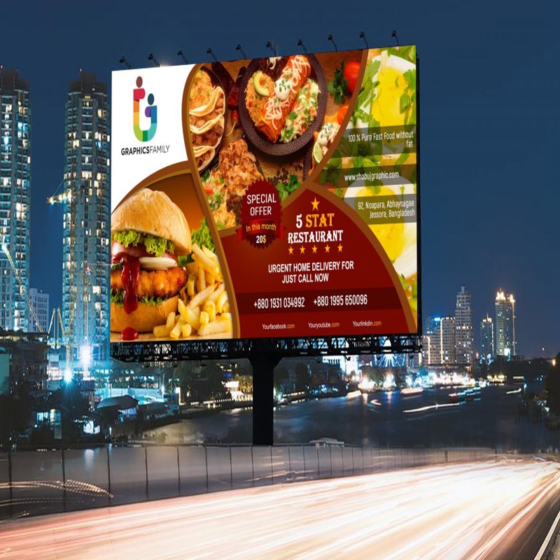فایل الگوی تبلیغاتی بیلبورد رستوران - Restaurant Billboard Advertising Template