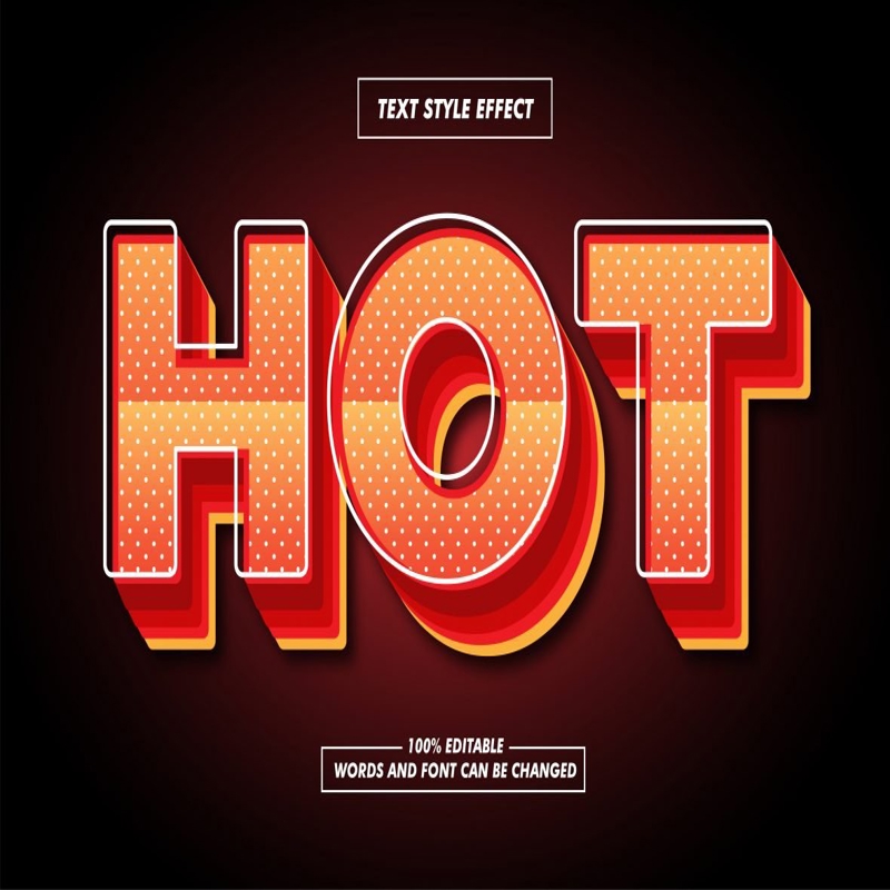 فایل افکت متن نارنجی تند قدیمی - Retro Hot Orange Text Effect