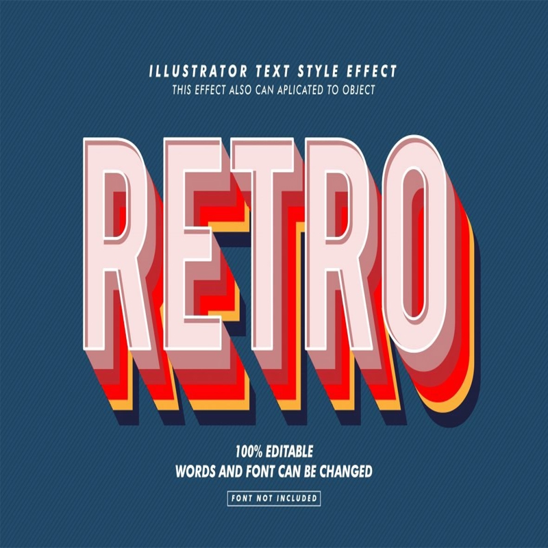 فایل افکت متن لایه رترو - Retro Layer Text Effect