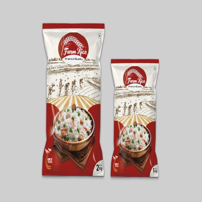 فایل طراحی بسته بندی کیسه برنج در فتوشاپ طراحی برچسب محصول - Rice Bag Packaging Design in Photoshop Product Label Design