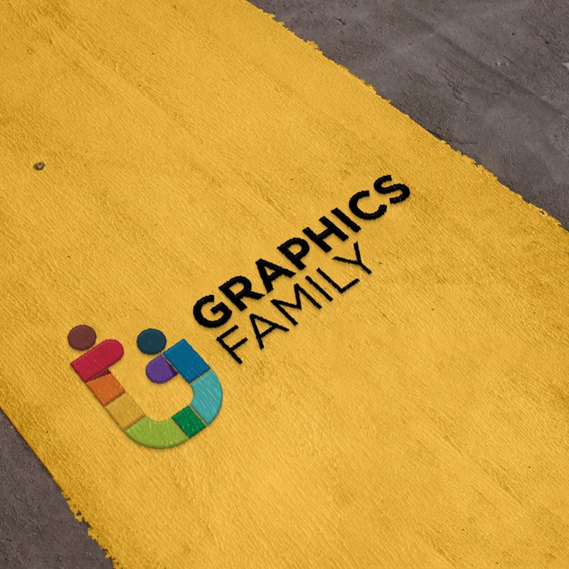 فایل موکاپ لوگو رنگ جاده - Road Paint Logo Mockup