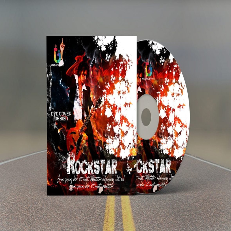 فایل قالب طراحی جلد دی‌وی‌دی راک‌استار (Rockstar) با فرمت psd - Rockstar DVD Cover Design Template psd