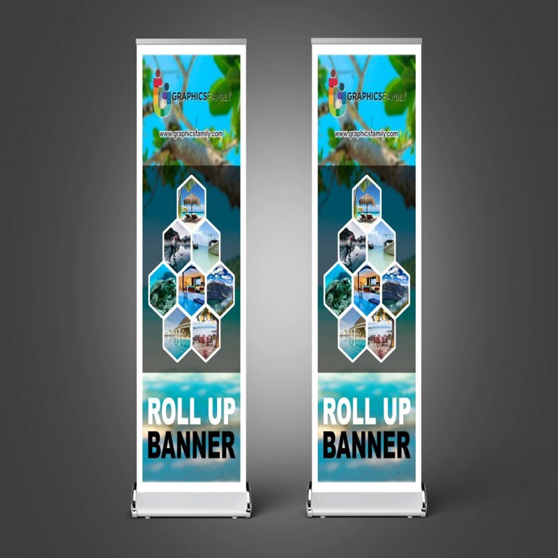 فایل الگوی طراحی بنر رول آپ برای کسب و کار - Roll up Banner Design Template For Business