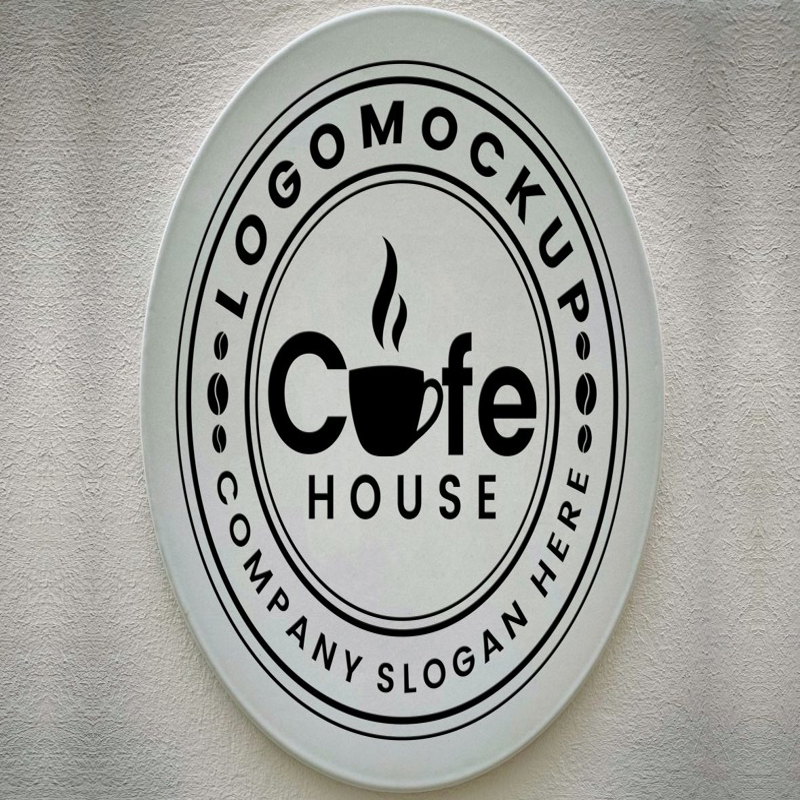 فایل موکاپ لوگو دایره‌ای - Round Signage Logo Mockup