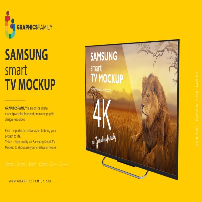 فایل ماکت تلویزیون هوشمند سامسونگ - Samsung Smart TV Mockup