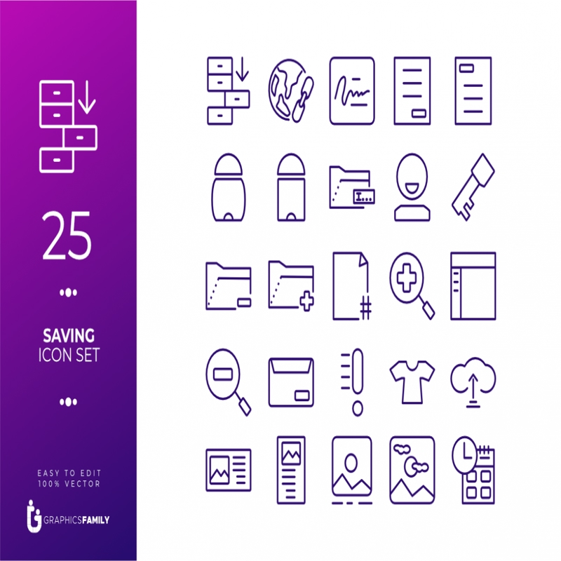 فایل مجموعه آیکون‌های ذخیره - Saving Icon Set