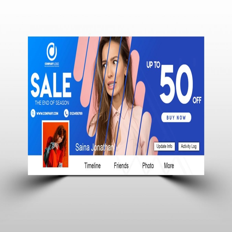 فایل طراحی کاور فیسبوک فروشگاه تخفیف فصلی - Season Sale Shop Facebook Cover Design