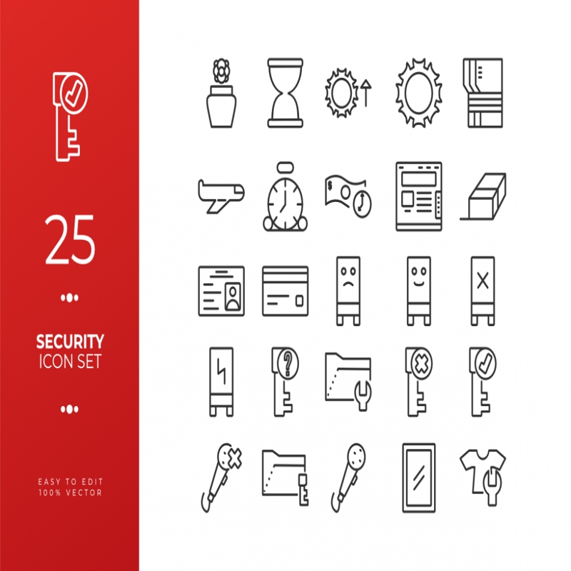 فایل مجموعه آیکون‌های امنیتی - Security Icon Set