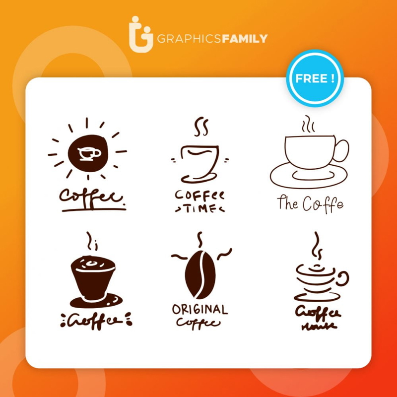 فایل مجموعه وکتور لوگو کافی شاپ - Set of coffee shop logos vector Vector