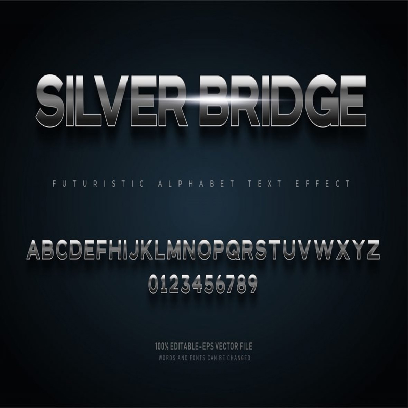 فایل افکت متن با گرادیان نقره‌ای - Silver Gradient Text Effect