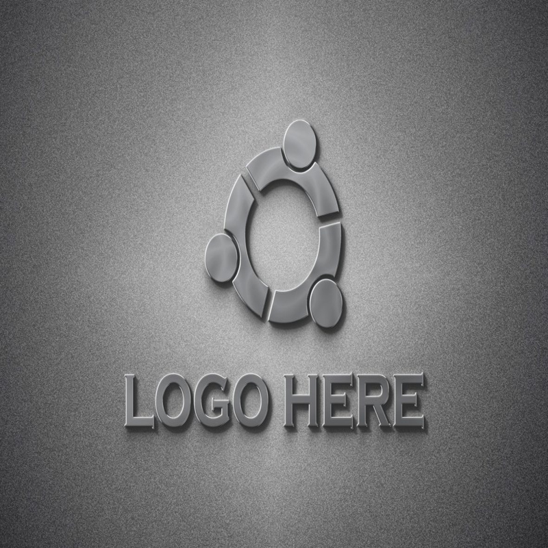 فایل موکاپ لوگو نقره‌ای خاکستری متالیک - Silver Gray Metallic Logo Mockup