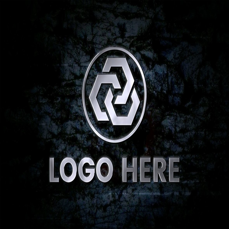 فایل موکاپ لوگو نقره‌ای متالیک روی دیوار تیره - Silver Metallic Logo Mockup On Dark Wall