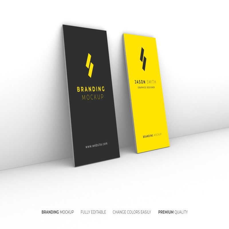 فایل موکاپ کارت ویزیت سه بعدی ساده - Simple 3D Business Card Mockup