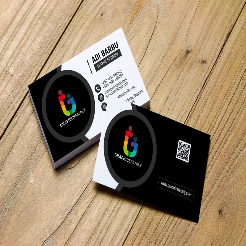 فایل طراحی کارت ویزیت ساده سیاه و سفید - Simple Black and White Business Card Design