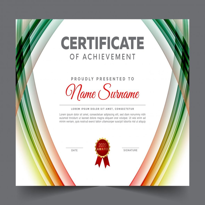 فایل الگوی طراحی گواهی ساده - Simple Certificate Design Template