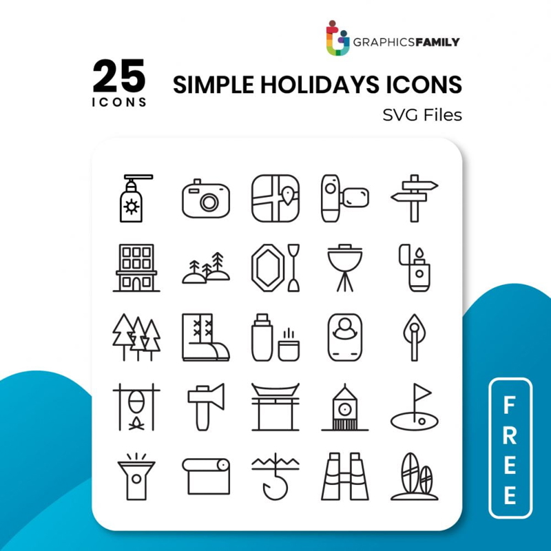 فایل بسته آیکون‌های ساده تعطیلات - Simple Holidays Icons Pack