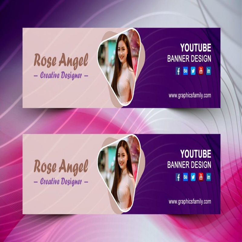 فایل طراحی بنر ساده یوتیوب - Simple YouTube Banner Design