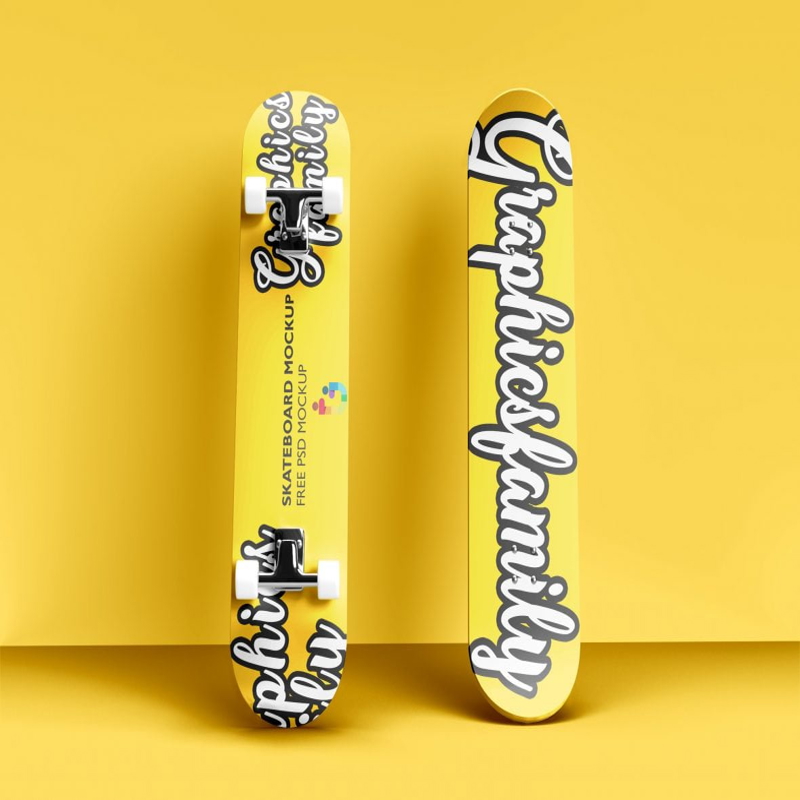 فایل ماک‌آپ اسکیت‌بورد PSD - Skateboard Mockup PSD