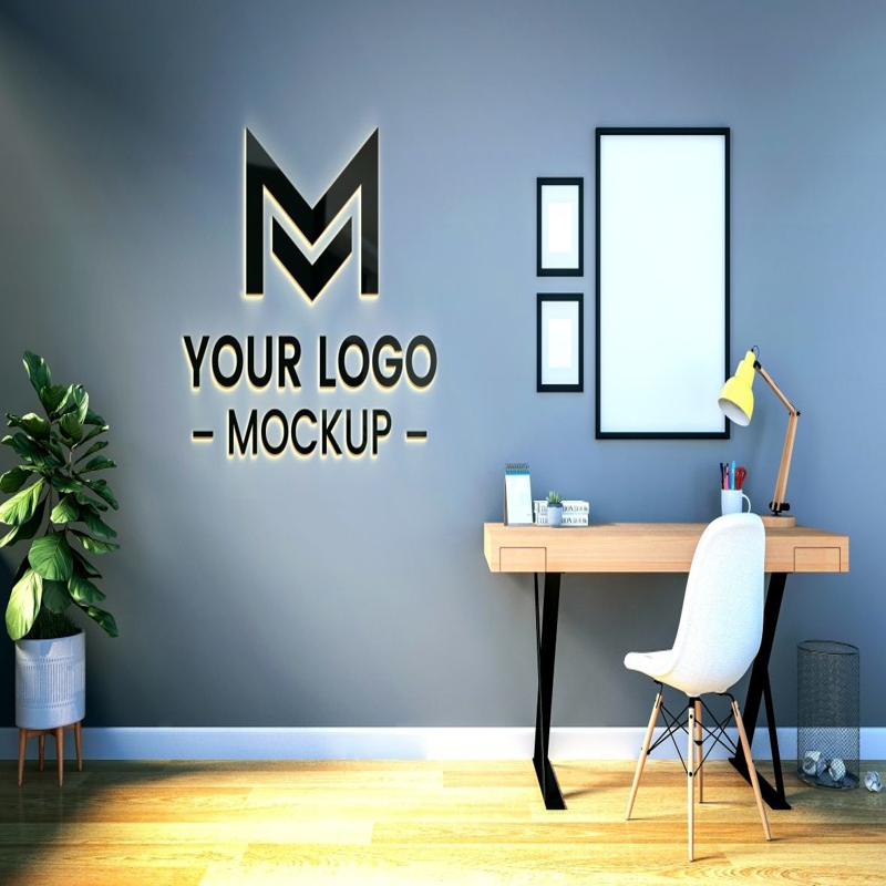 فایل موکاپ لوگو دفتر کوچک - Small Office Logo Mockup