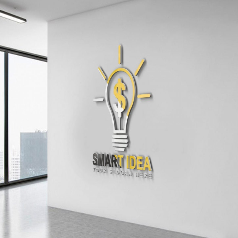 فایل قالب PSD طراحی لوگو Smart Idea - Smart Idea Logo Design PSD Template