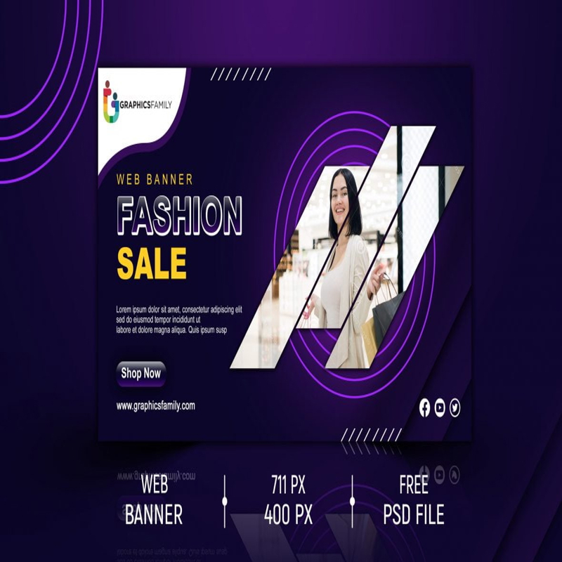 فایل الگوی طراحی بنر فروش مد رسانه‌های اجتماعی - Social Media Fashion Sale Banner Design Template