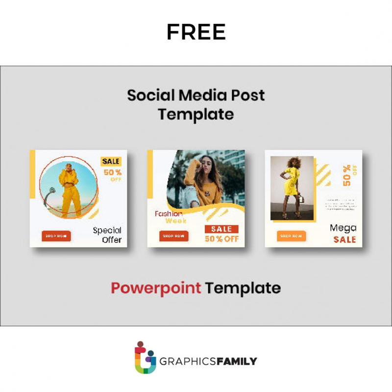 فایل قالب پاورپوینت پست شبکه‌های اجتماعی - Social Media Post PowerPoint Template