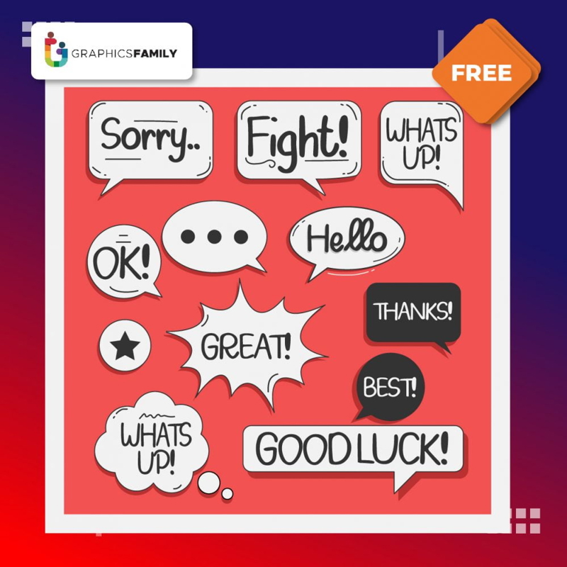 فایل رنگ‌آمیزی حباب‌های گفتاری - Speech Bubbles Coloring