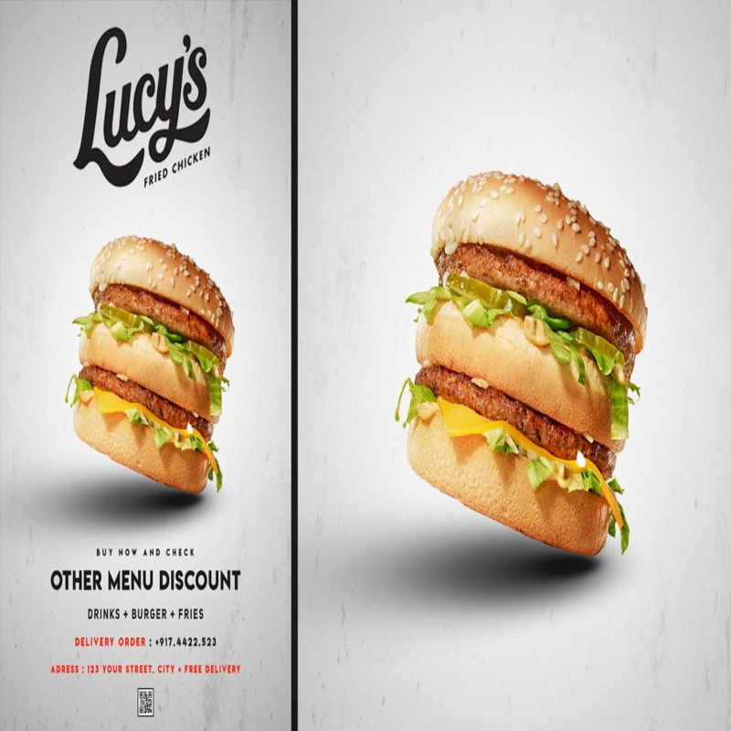 فایل طراحی پوستر برگر تند - Spicy Burger Poster Design